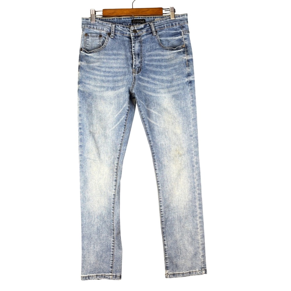Aeropostale Mens Skinny Jeans Light Wash Blue Denim Stretch 34x30 Streetwear